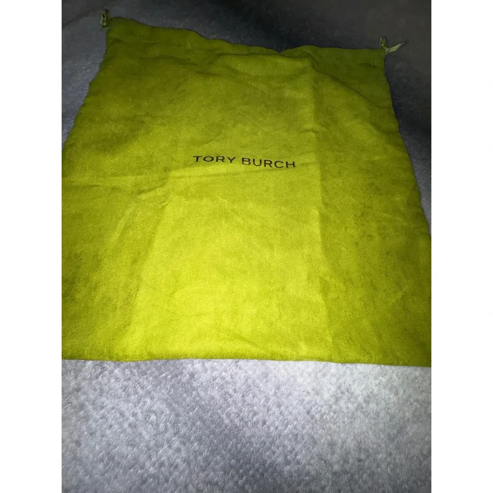 (CL) Tory Burch Velveteen Dust Bag Lime Green Drawstring Handbag Storage L NWOT